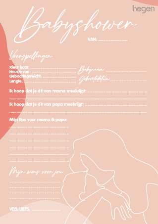 Babyshower invulkaarten download gratis! | Hegen